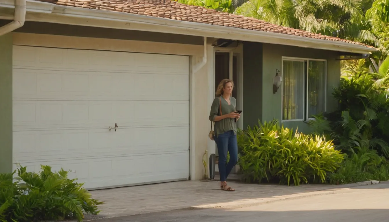 A homeowner checking a garage door outside a tidy Oviedo home